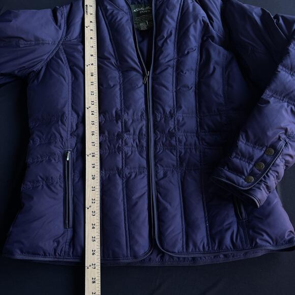 Eddie Bauer Jacket Womens Medium Purple Down Quilted Puffer Full Zip Winter Coat - Picture 9 of 9